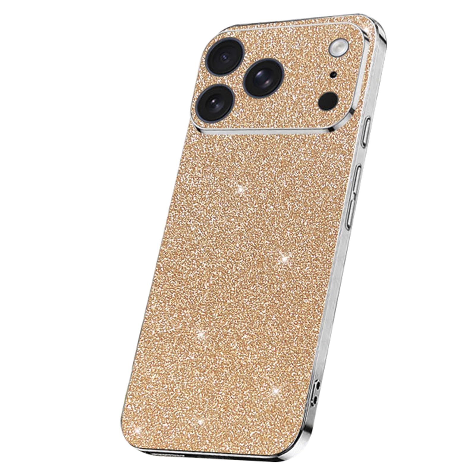 TYLYJSU Women Case for iPhone 17 Pro Max/17 Pro/Air/17, Glitter Camera Protection Electroplated Case Luxury Slim Shock Protection Cover,Gold,17