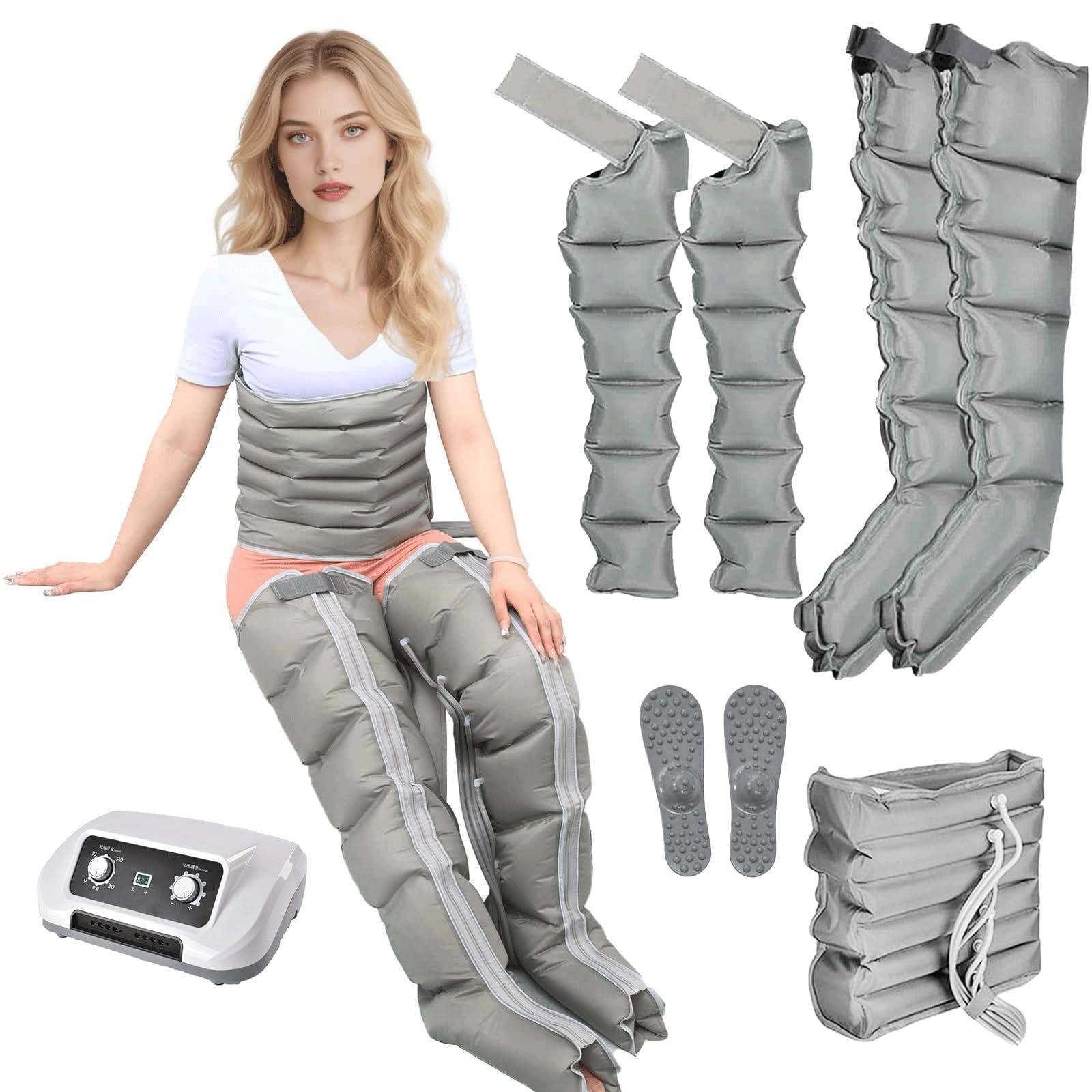 SXSLTSA Air Compression Leg Massager for Pain Relief and Circulation - Lymphatic Drainage Massager for Lipedema for Home Use and Muscle Recovery