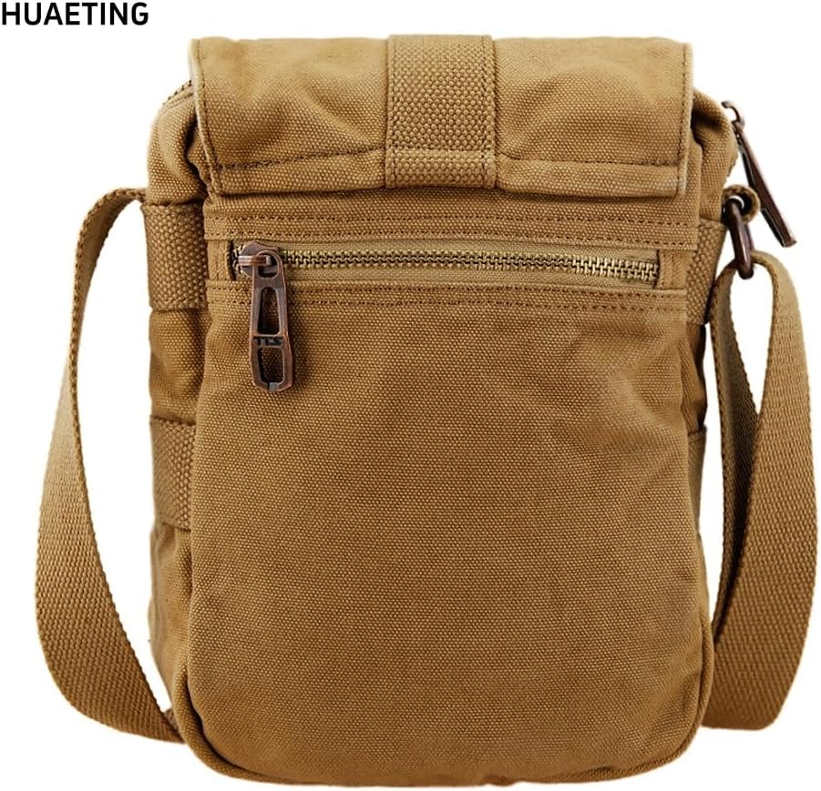Vintage Canvas Messenger Bag Small Crossbody Bag Mini Shoulder Bag for Men and Women Casual Travel Purse Bags Sling bag