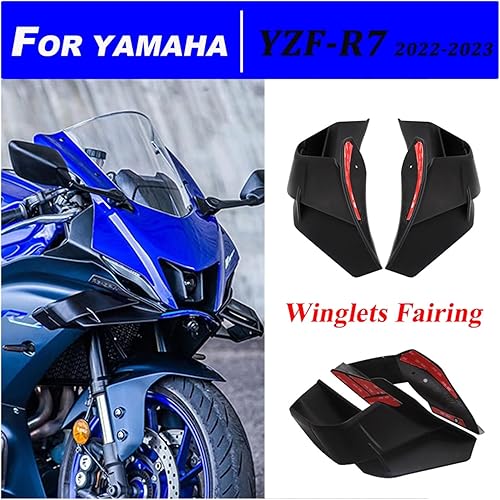 Vista 2 de DISPRA Kit de alas aerodinámicas para motocicleta, alerón de plástico ABS, accesorios compatibles con Yamaha YZF-R7 YZF R7 2022 2023