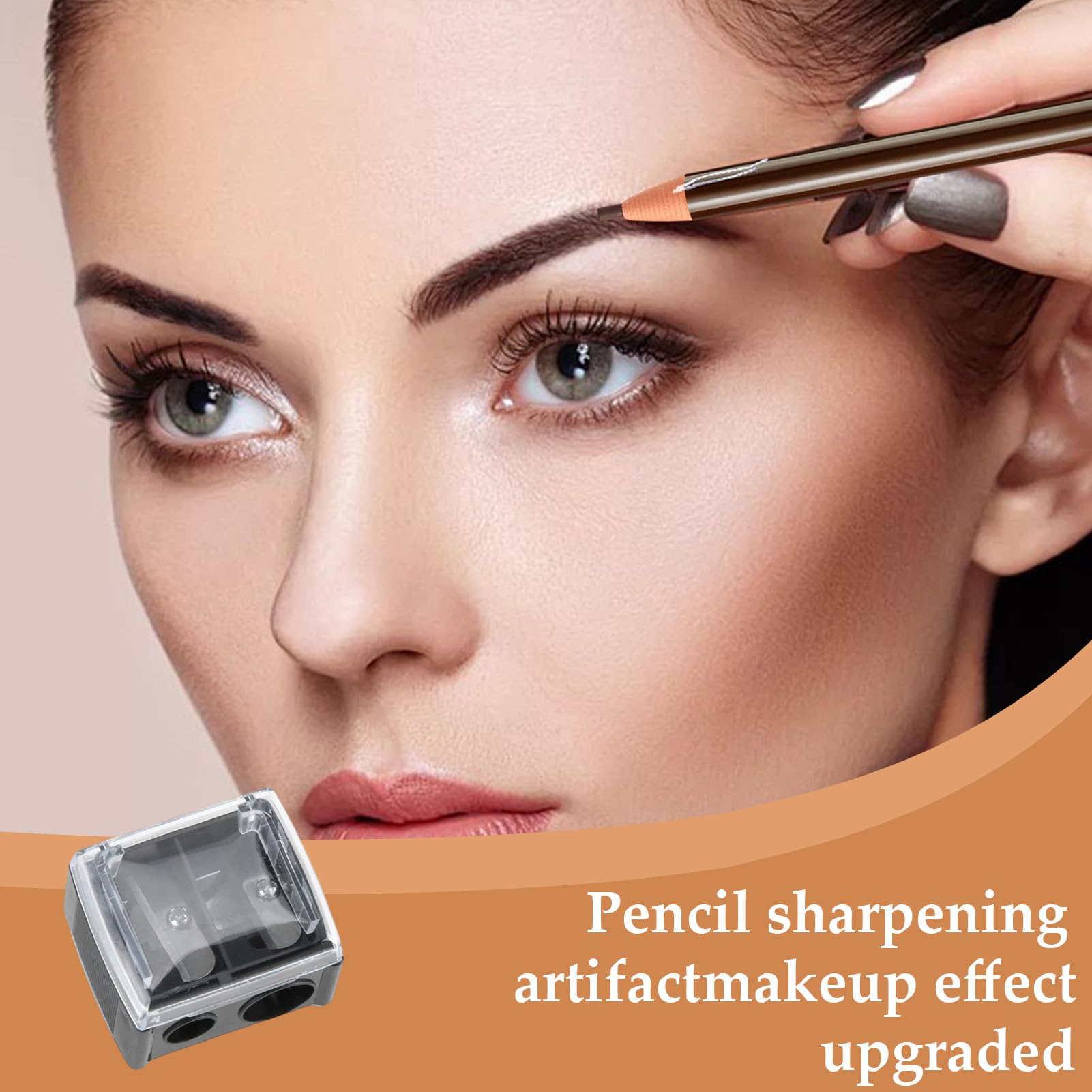 Pack de DeuxNoir Ta-ille Crayon Maq-uillage,Cr-ayon Maquillage Taille Crayon Maquillage Yeux, Double Trou Taille-Cra yon CosméTique,Pour Cray ons Jumbo Et Standard,Accessoires De Maquillage