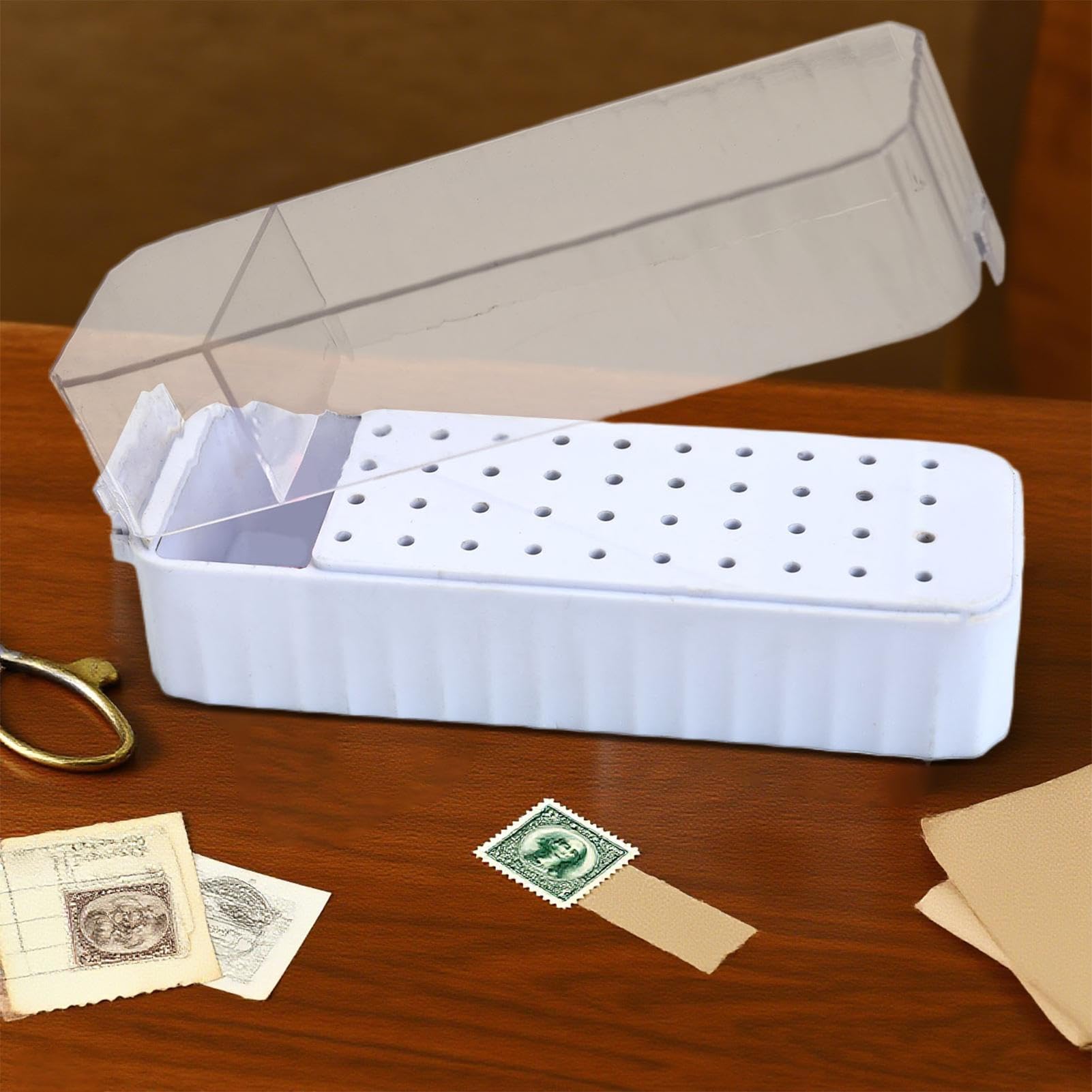 Boîtier pour Forets d'Ongle - Contenant Organisateur à 40 Emplacements pour Fraises de Manucure | Boîte de Rangement avec Couvercle Transparent Anti-Poussière pour Meulage, Soin des Cuticules,