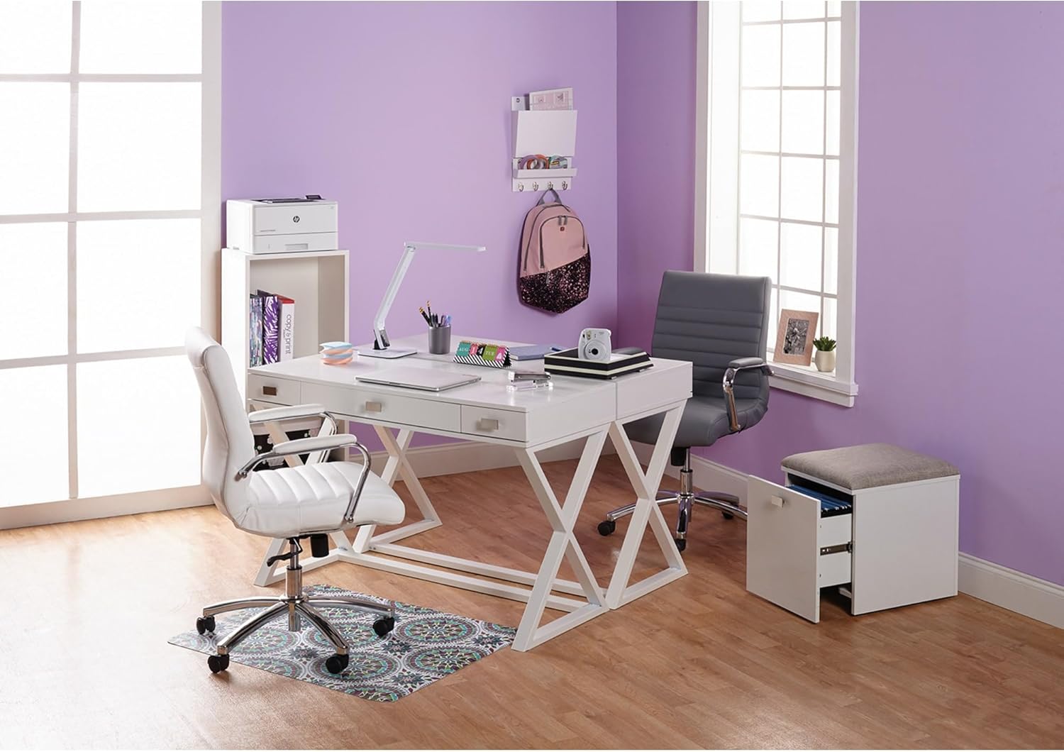 Realspace® Keri 48" W Writing Desk, White