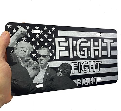 Miniatura 74 de JASS GRAPHIX Placa de matrícula personalizada con la bandera estadounidense de línea amarilla, homenaje personalizado a despachadores y operadores