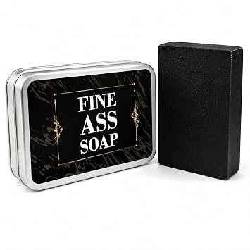 Fine Ass Soap - Novelty Bath Soap for Men and Women - Black soap, Handcrafted, Made in the USA, Contains activated charcoal