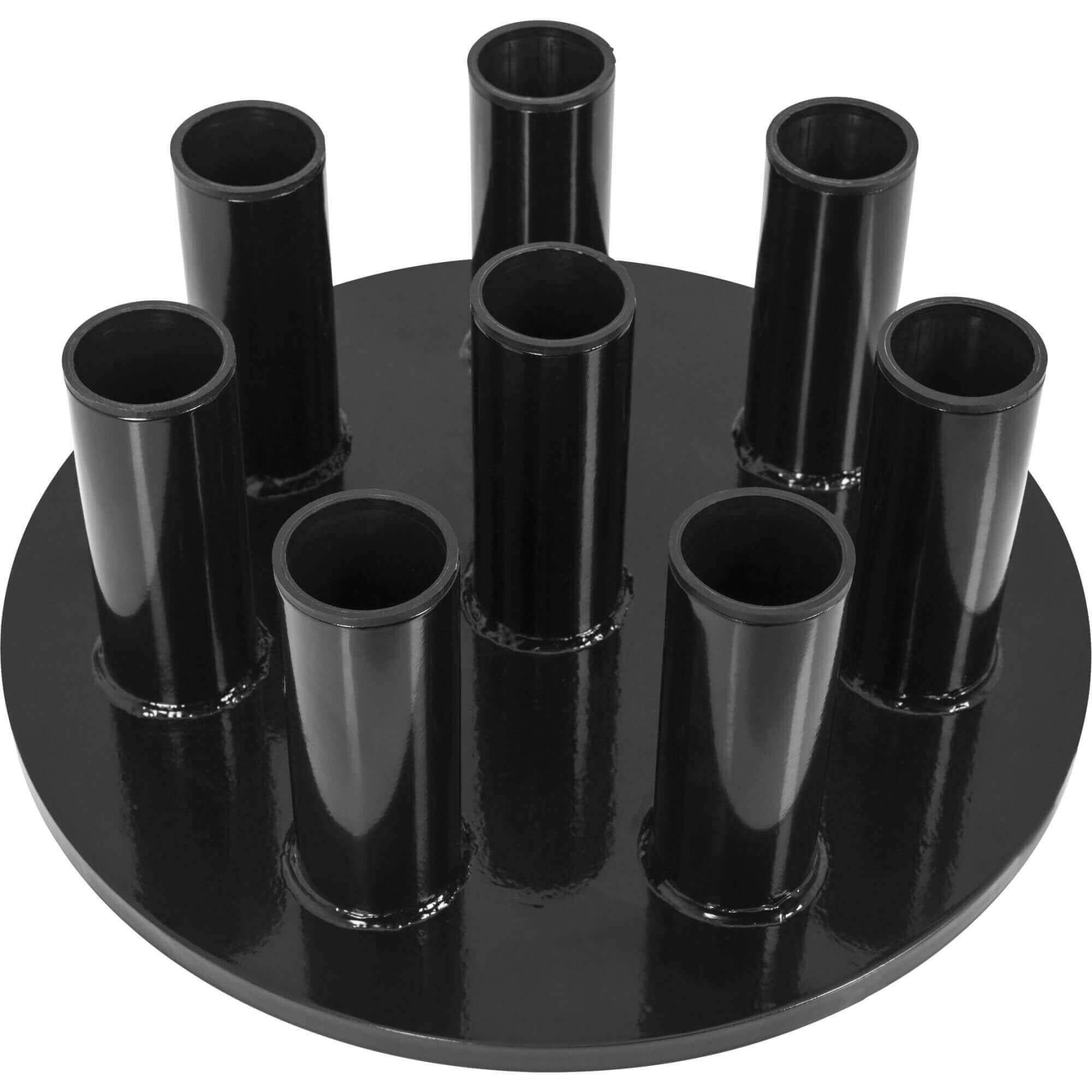 GORILLA SPORTS® Langhantelablage - für 8 Stangen mit 30 mm / 50 mm Aufnahme, 44 x 17 cm, Vertikal, Platzsparende - Hantelständer, Hantelablage, Langhantelständer, Stangen-Halterung, Krafttraining