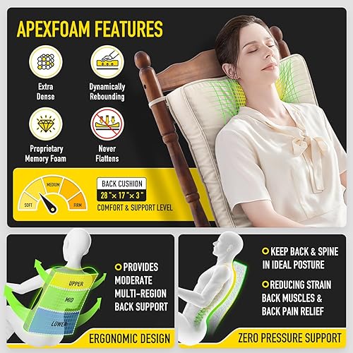 Miniatura 3 de SUNROX FadeShield - Cojines de espuma viscoelástica para mecedora, resistentes al agua, antideslizantes, duraderos, juego de cojines de asiento y