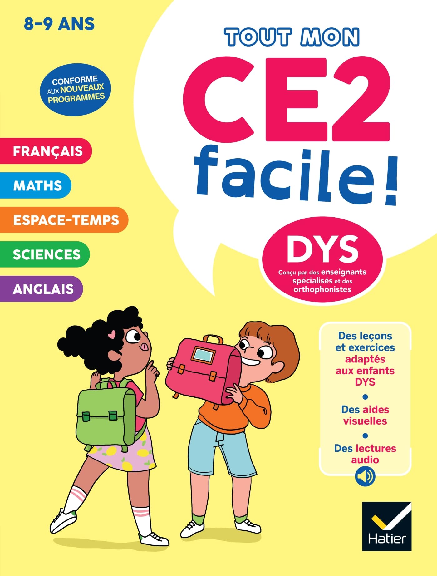Mon CE2 facile ! Adapté aux enfants DYS ou en difficulté d'apprentissage - 8/9 ans: Leçons et exercices corrigés accessibles à tous