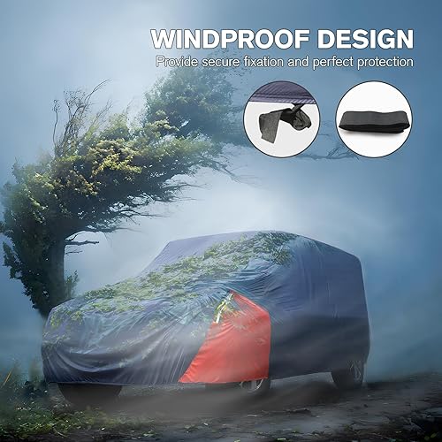 Miniatura 50 de Funda impermeable para automóvil para todo tipo de clima, 6 capas para exteriores, cubierta exterior completa, lluvia, sol, UV, nieve