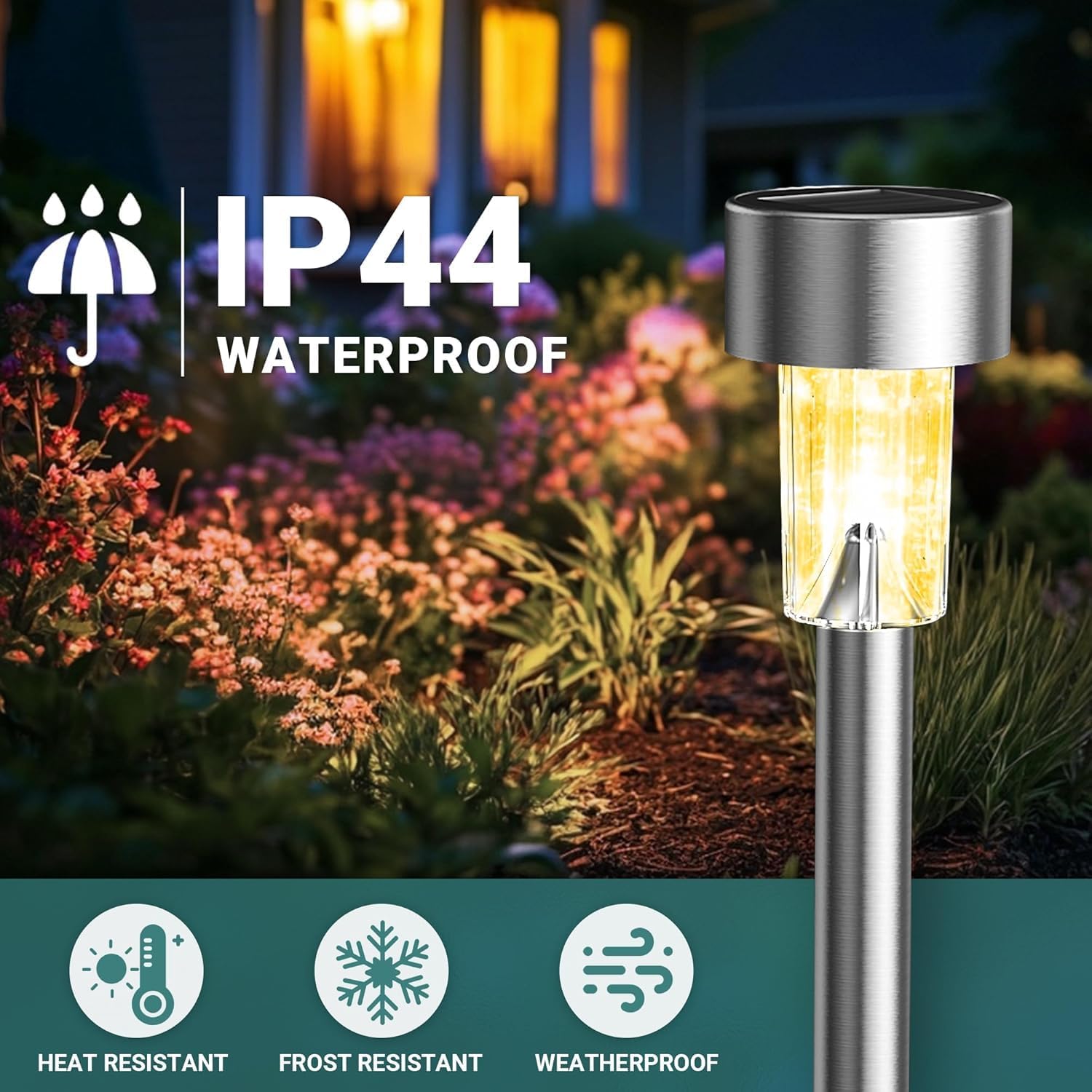 GIGALUMI Solar Lights Outdoor Waterproof, 20 Pack Warm White, Garden Decor Pathway Lights Solar Powered for Yard Patio, Lawn and Landscape