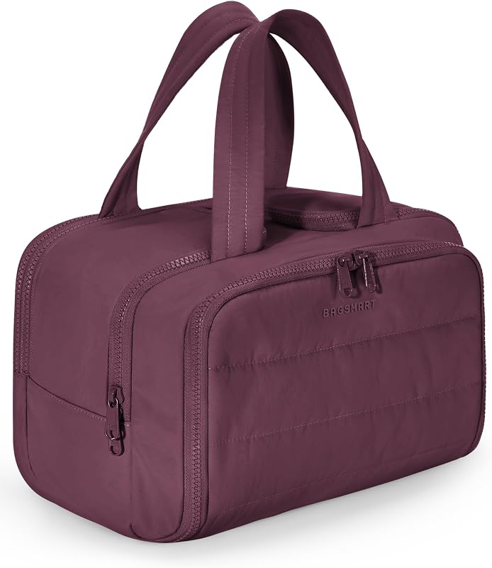 Necessaire de viagem BAGSMART Puffy Cherry Red com zíper, 4 compartimentos