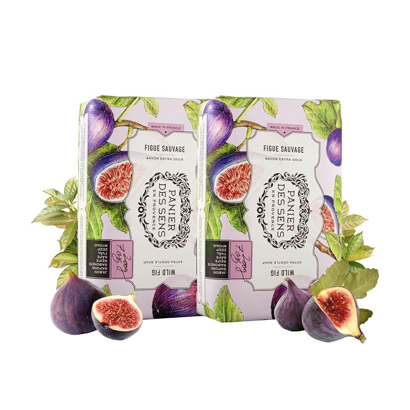 Sabonete em barra Panier des Sens com manteiga de karité e fragrância de figo, Pacote com 2