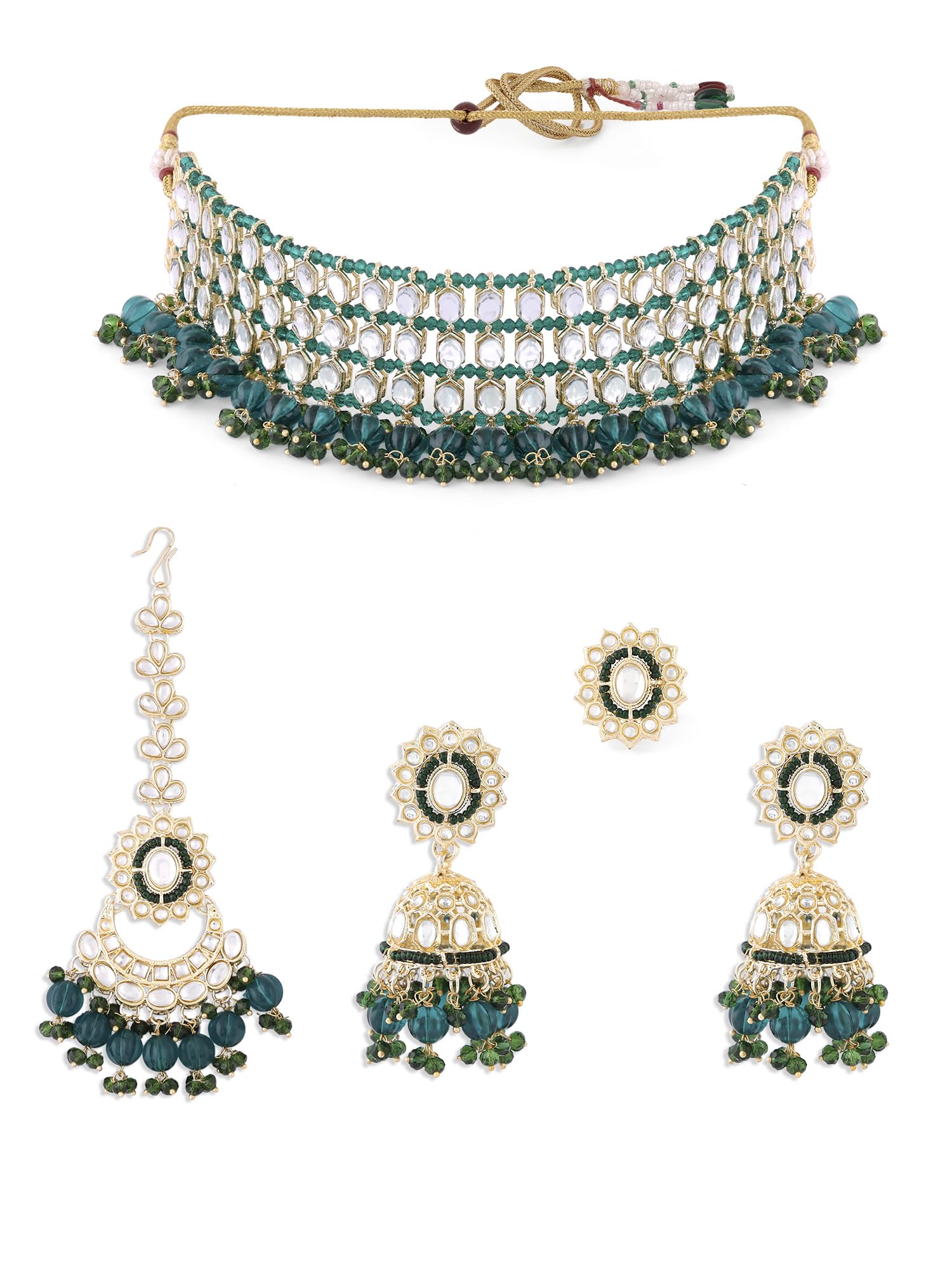 See full amazon price history chart for ZAVERI PEARLS Green Beads Kundan Bridal Choker Necklace Earring Maangtikka & Ring Set For Women-ZPFK17610 ZAVERI PEARLS Green Beads Kundan Bridal Choker Necklace Earring Maangtikka & Ring Set For Women-ZPFK17610 (B0CWNVWXQY) Amazon Price History, Amazon Price Tracker
