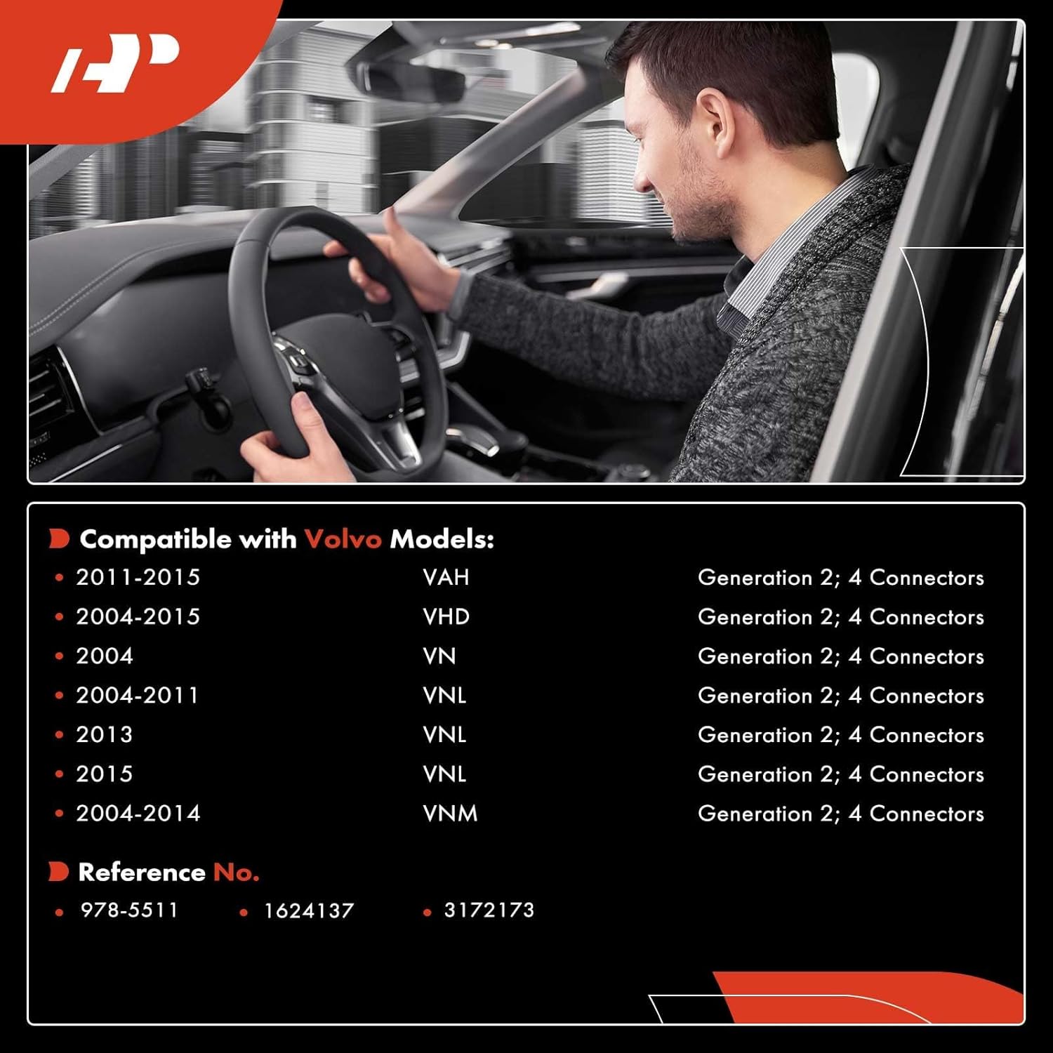 A-Premium [Generation 2] Turn Signal Switch, Cruise Control Switch Lever with 4 Connectors Compatible with Volvo VAH 2011-2015, VHD 2004-2015, VN 2004, VNL 2004-2011/2013, VNM 2004-2014