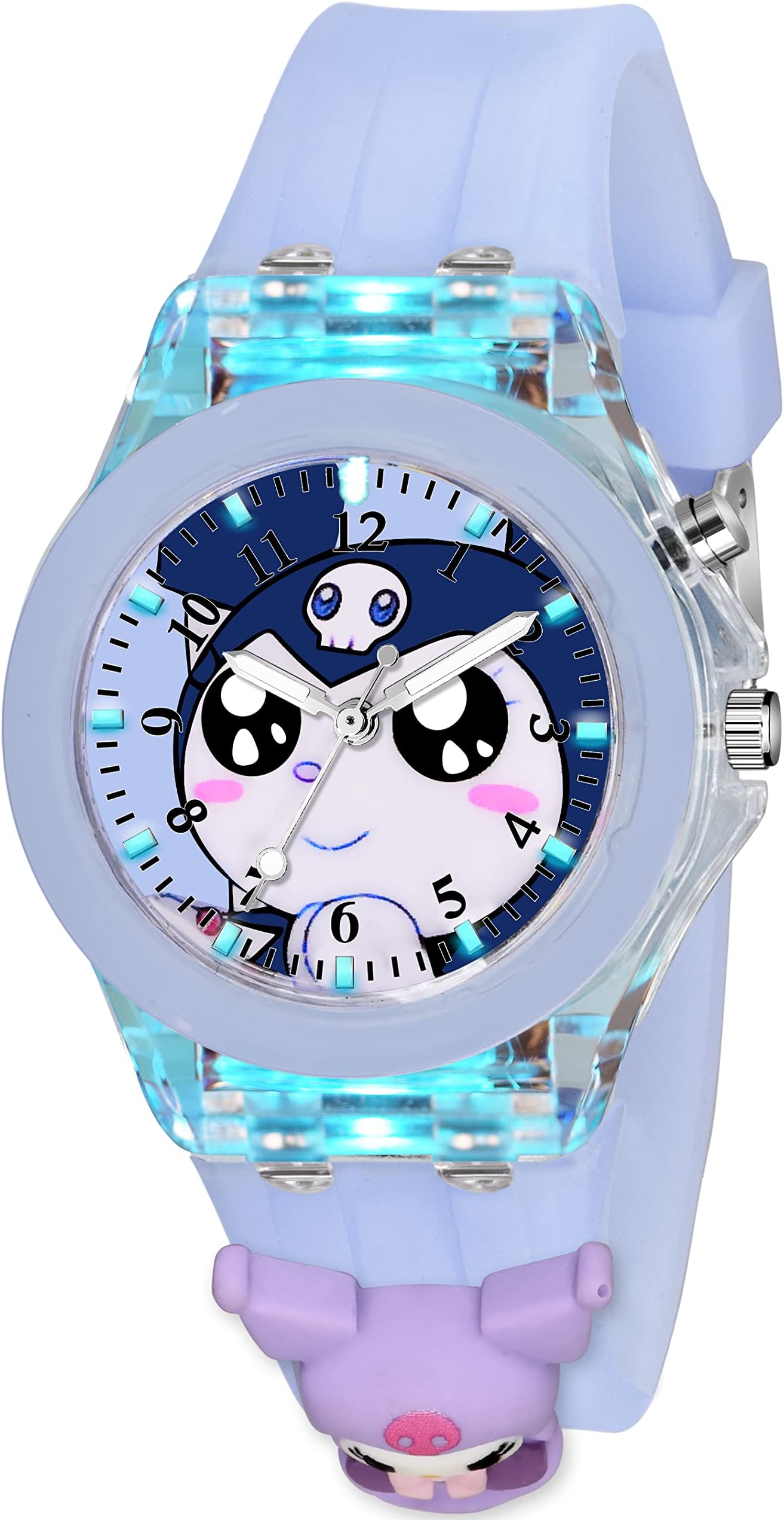 SWADESI STUFF Cute Cartoon Multi Color Lights Rubber Strap Analog Watch for Girls