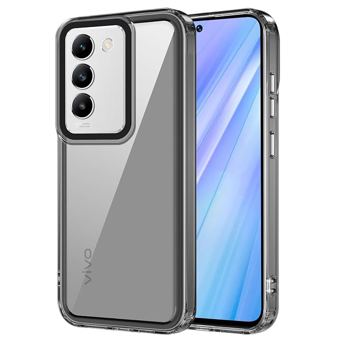 amazon basics Back Case Cover for Vivo Y200e 5G (Polycarbonate, Thermoplastic Polyurethane_Translucent Black)