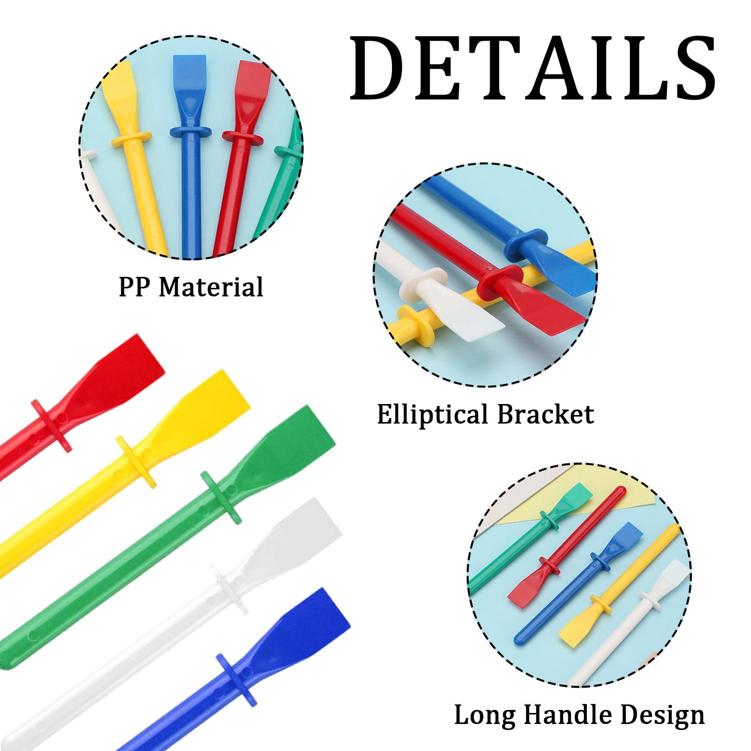 20 Pezzi Spatola per Colla, Bastoncini di Plastica Colorata, 11.5cm Applicatore di Spatole, Spreader di Colla in Pelle, Accessorio per Manuali, per Progetti Artistici e Artigianali