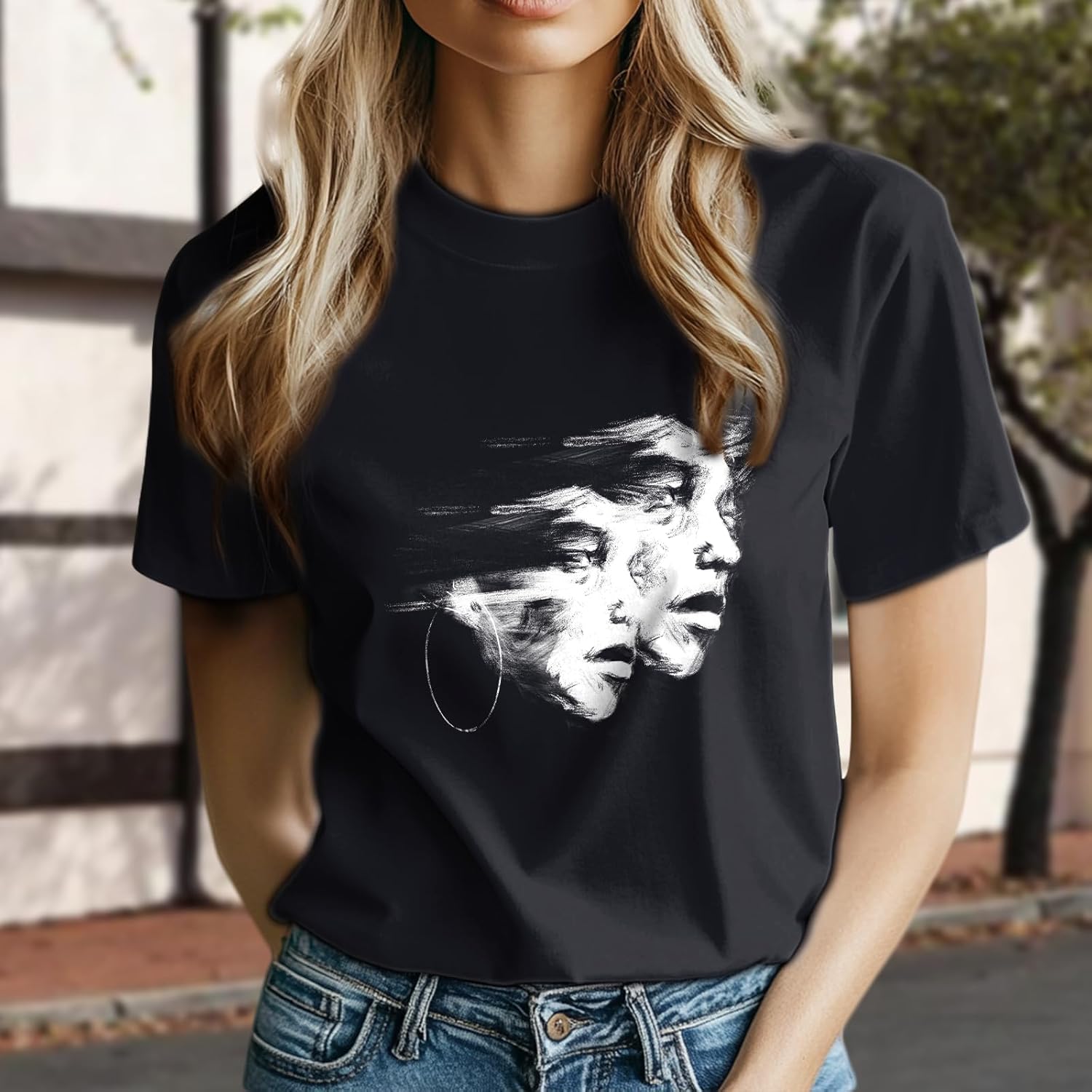 Short Sleeve Shirts for Women Baggy Casual Shirts Cotton Cute T Shirts Fashion Comfy Breathable Summer Tops - Image 2