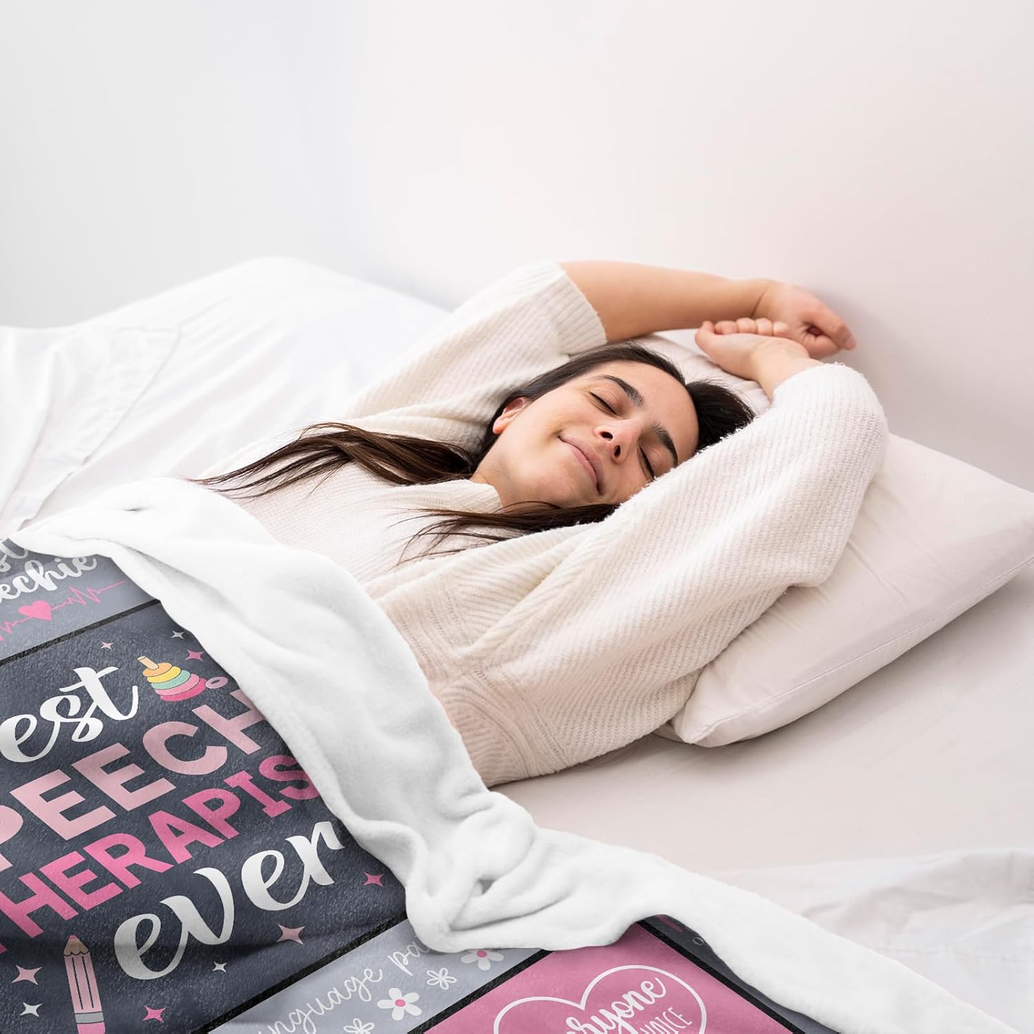 Speech Therapist Gift, SLP Gifts for Speech Language Pathologist Gifts, Speech Therapy Gifts for Speech Therapists, Speech Therapist Appreciation/Birthday Gift for Women Blanket 60"x50" - Image 3