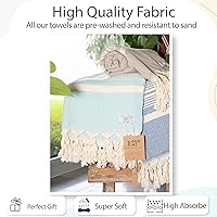 Vista 4 de Toalla de playa turca de lujo de algodón turco de alta calidad, sin arena, de secado rápido, toallas de playa ligeras, multiusos, para pareo