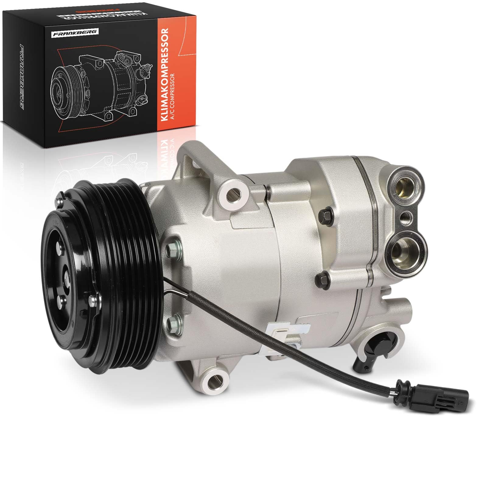 Frankberg Compressore dell'aria condizionata con frizione Compatibile con Astra J P10 Meriva B S10 Cascada W13 Zafira Tourer C P12 Cruze J300 J305 J308 13414017, compreso l'olio preconfezionato