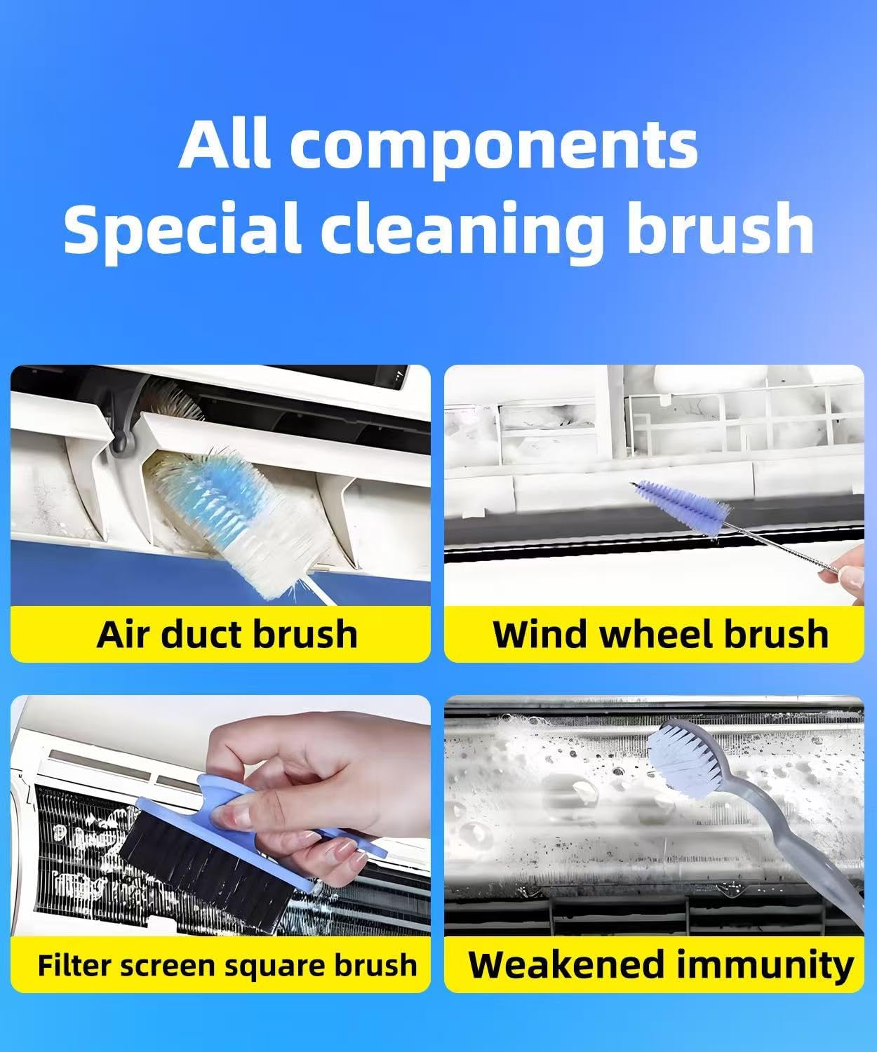 AC Cleaning Kit for Air Conditioner with Waterproof PVC Cover 2L High Pressure Sprayer 10pcs Cleaning Tools