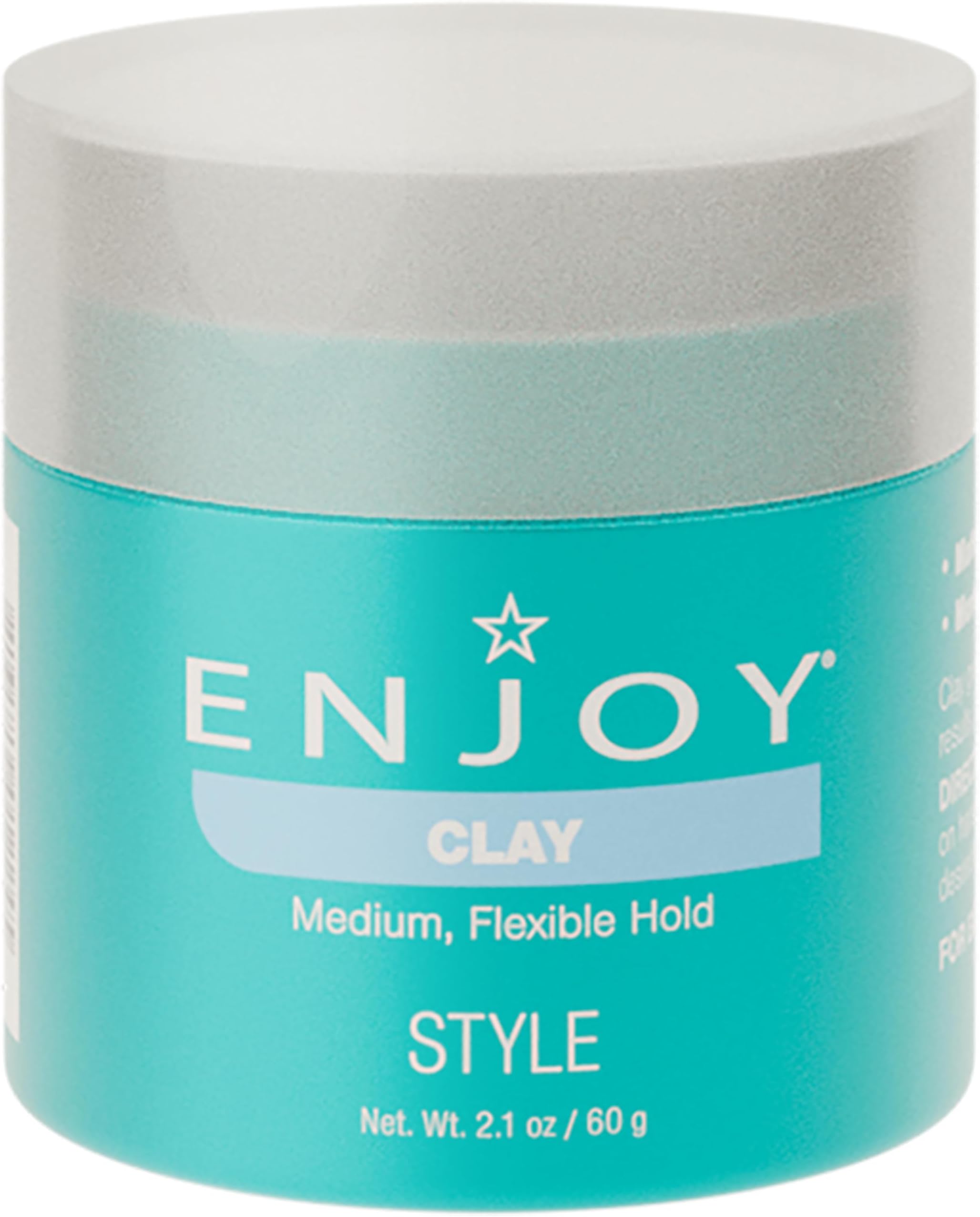 ENJOY Clay, Non-Greasy Paste, Flexible Texture and Hold, Color Safe, Anti Frizz Hair Products, Hair Styling Cream, Hair Styling Products - 2.1 Oz