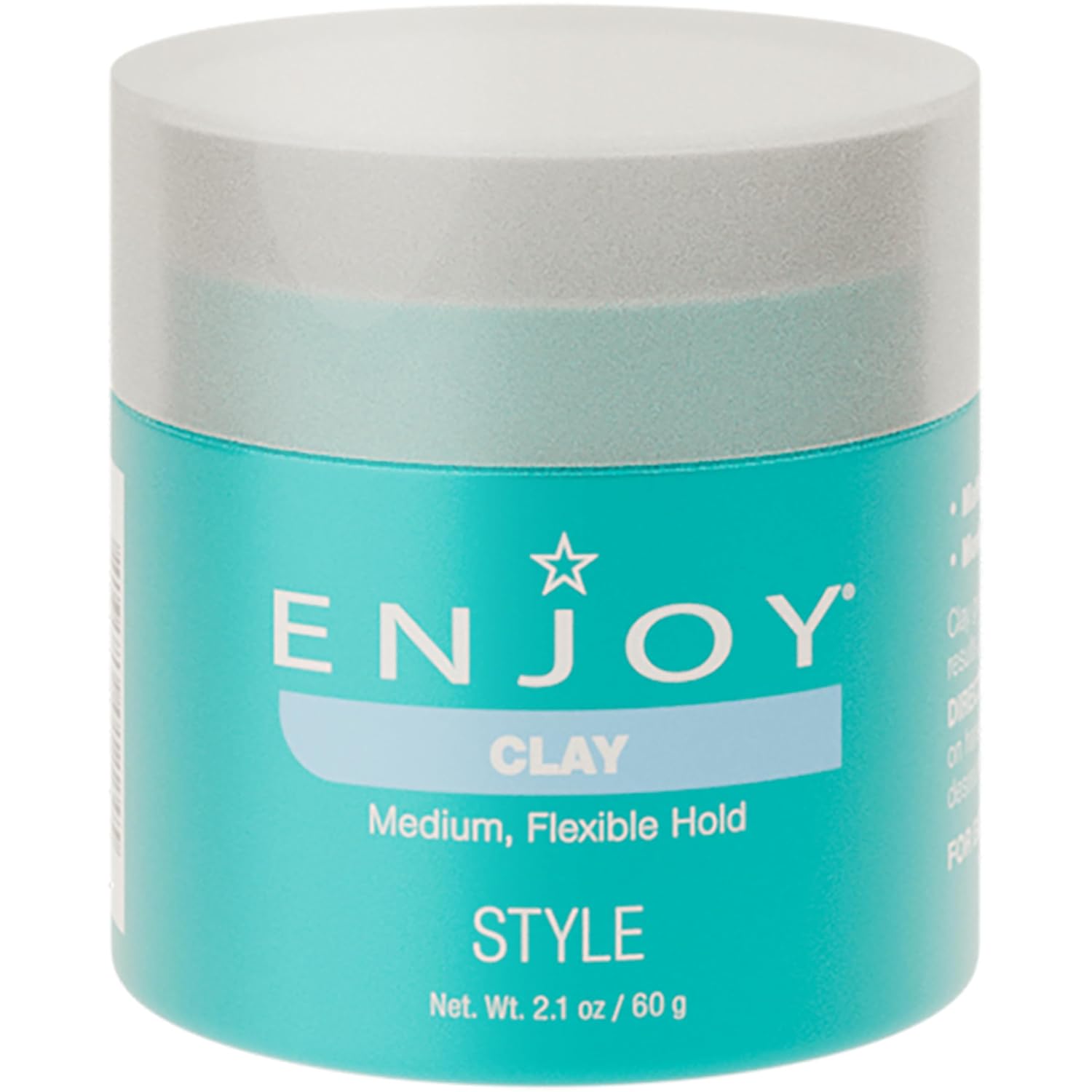 ENJOY Clay, Non-Greasy Paste, Flexible Texture and Hold, Color Safe, Anti Frizz Hair Products, Hair Styling Cream, Hair Styling Products - 2.1 Oz