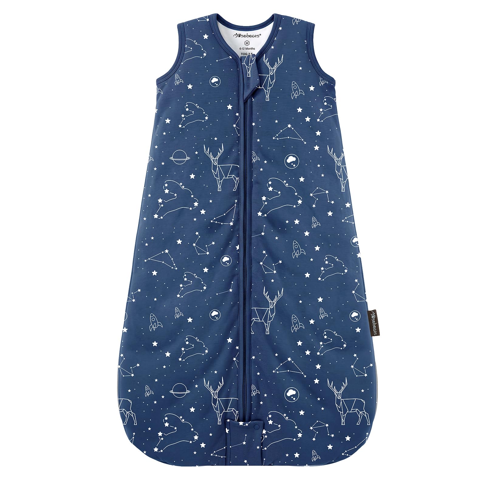 Mosebears Sacco nanna invernale per bambini, 2,5 tog,cotone, per diverse misure dalla nascita all'età di 24 mesi(Navy Blue,18-24 mesi)