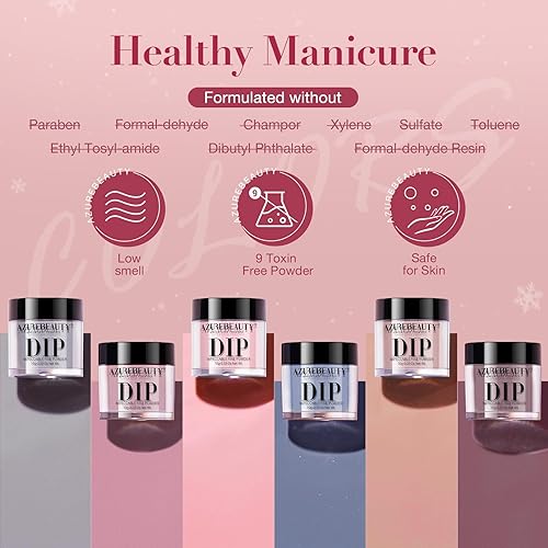 Miniatura 7 de AZUREBEAUTY - Kit de uñas en polvo de inmersión de 31 piezas, para todas las estaciones, 20 colores con purpurina gris, nude, sistema de polvo de