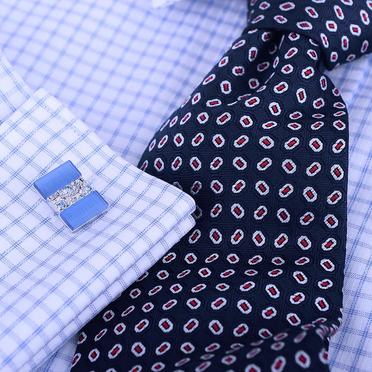 Gemelos de Camisa de joyería para Hombre diseñador Marca Blue Cuff Link Boda Masculina Lujo Botón Masculino Invitados