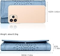 Vista 52 de Aphison - Cartera larga de cuero suave RFID para mujer, con caja de regalo