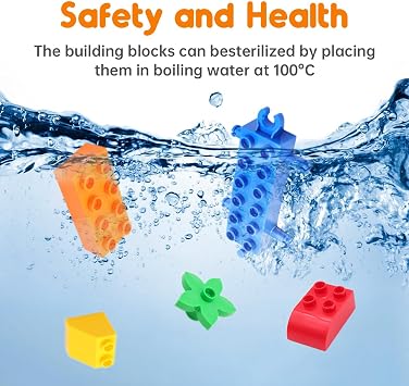 Large Building Blocks for Toddlers 3-5 with 2 Piece Baseplates, Big Building Bricks for Kids, Educational Toys for Children Boys Girls All Ages, Compatible with Duplo Building Bricks.