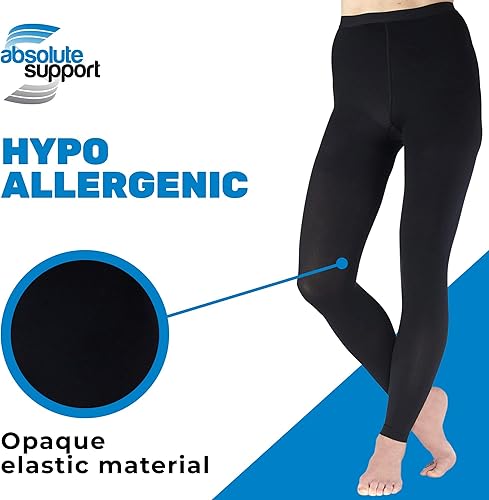 Miniatura 26 de Mallas de compresión sin pies para mujer, circulación de 20-30 mmHg, leggings de compresión opacos para linfedema, artritis, embolia, hinchazón