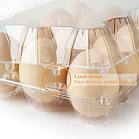 Vista 4 de Cartones de huevos de plástico a granel, 48 paquetes de cartón de plástico transparente vacío para huevos con capacidad para hasta 12 huevos