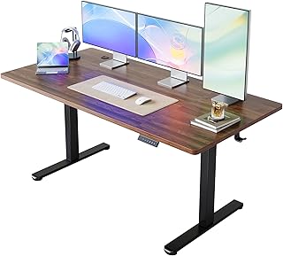HUANUO Höhenverstellbarer Schreibtisch mit USB-Ladeanschluss 160 x 80 cm, 4 Speicherhöheneinstellungen, Elektrischer Schreibtisch für Home Office & Computer-Arbeitsplatz