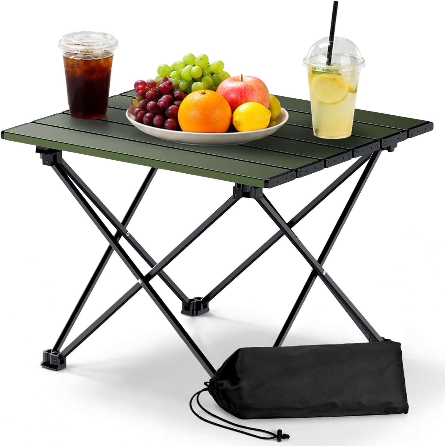 Anbte Small Folding Camping Table, Aluminum Frame, 45 lb Capacity