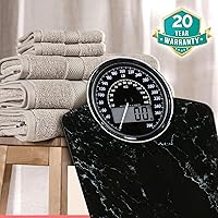 Vista 6 de Adamson Hybrid 2-in-1 Analog & Digital Weighing Scale for Body Weight up to 400lbs + Thick Tempered Glass + Extra Large Display + Easy to Read