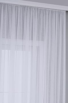 Gauze Fabric Design Folded Optik Beyaz KETEN PLUS YÜKSEK KALİTELİ TÜL PERDE 300 x 250