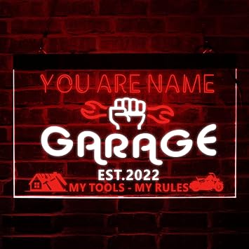 Garage Neon Light, Custom Garage LED Sign, Garage Neon Sign, Custom Garage Name Sign, Man Cave LED Sign, Garage Light Up Sign