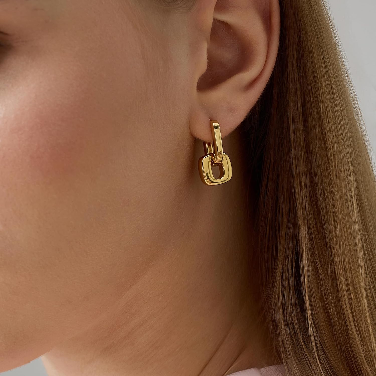 18K Gold Plated Chunky Hoop Earrings for Women Fashion Thick Gold Hoops Set Jewelry for Birthday Christmas Gifts - Image 7