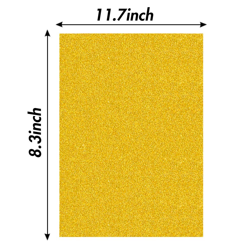 Glitter Cardstock Paper Pack, 30 Sheets Pack A4 Glitter Paper Glitter Self-Adhesive Sticker Sticky Back Paper, 10 Assorted Colors