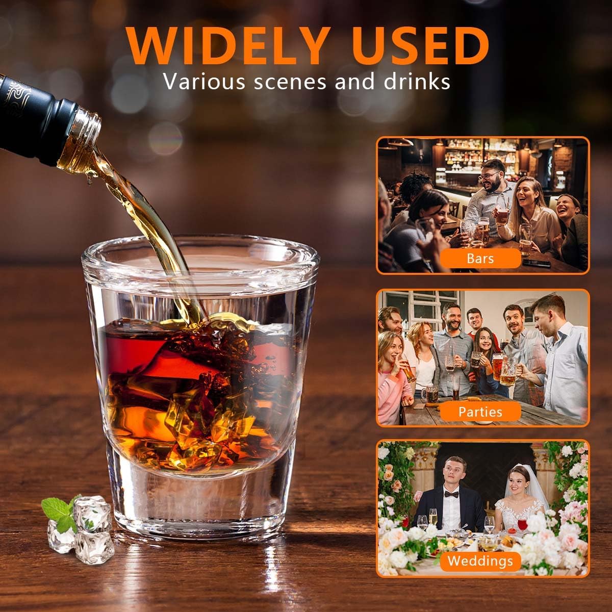 OBTANIM 6 Pack Shot Glasses, 1.5 oz Clear Shot Glass Cups Set with Heavy Base for Bar Restaurants Home - Image 6