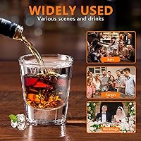 Vista 4 de OBTANIM Paquete de 12 vasos de chupito, 1.5 onzas, juego de vasos de chupito transparente con base pesada para bares, restaurantes, hogar