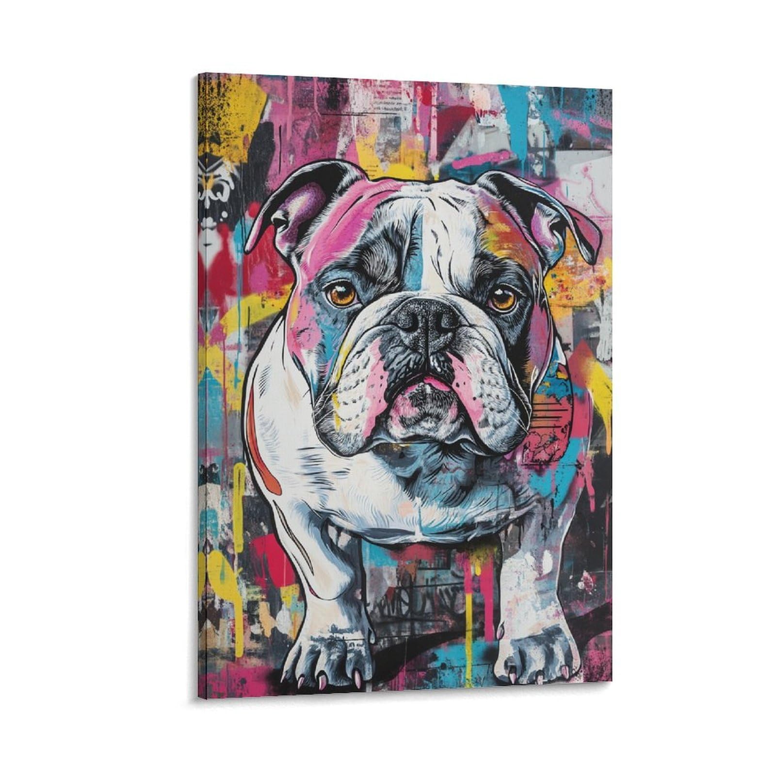 DHBANEIOK BULLDOG Wall Art Canvas Print Painting Wall Decor Set of Ornaments for Walls Bedroom Living Room 24x36inch(60x90cm)