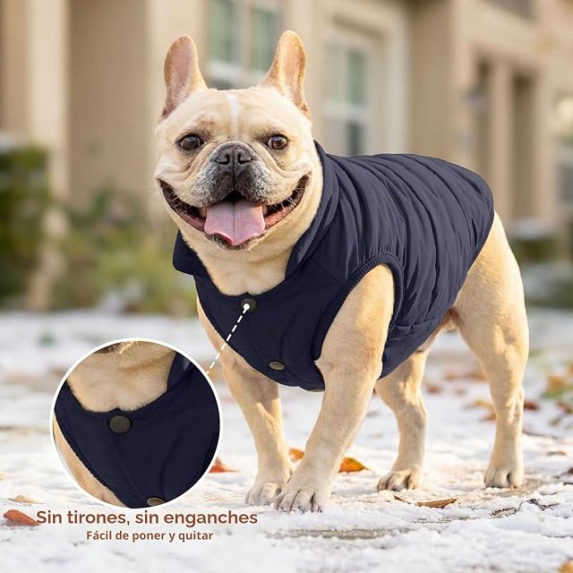 Foto 6 de 8 de JoyDaog - Chaqueta de perro con forro polar de 2 capas para invierno y clima frío, extra suave, a prueba…