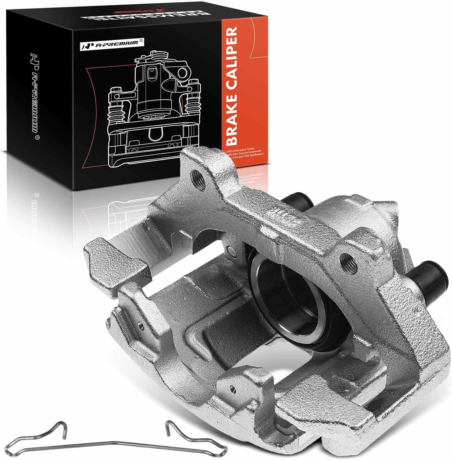 A-Premium Disc Brake Caliper Assembly with Bracket Compatible with Select Fiat Models - 500 2012-2019, L4 1.4L - Front Right Passenger Side