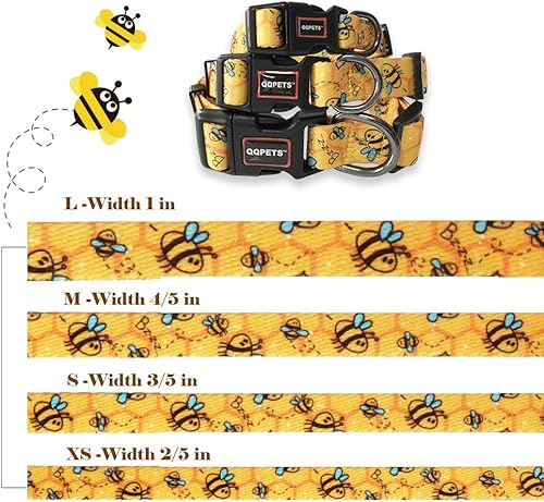 Miniatura 5 de QQPETS Collar suave ajustable para perro Estampado de flores rosadas, multicolor, lindos patrones para especies pequeñas, talla XS, especies