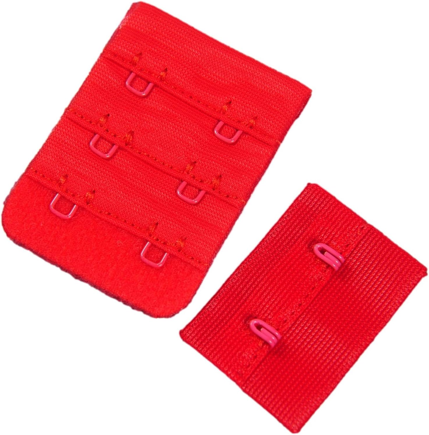 Porcelynne Red Bra Hook and Eye Replacement Closure with Red Hardware - 2 Rows - 1 1/2" Wide - 100 Pairs