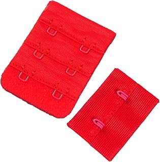 Porcelynne Red Bra Hook and Eye Replacement Closure with Red Hardware - 2 Rows - 1 1/2" Wide - 1 Pair